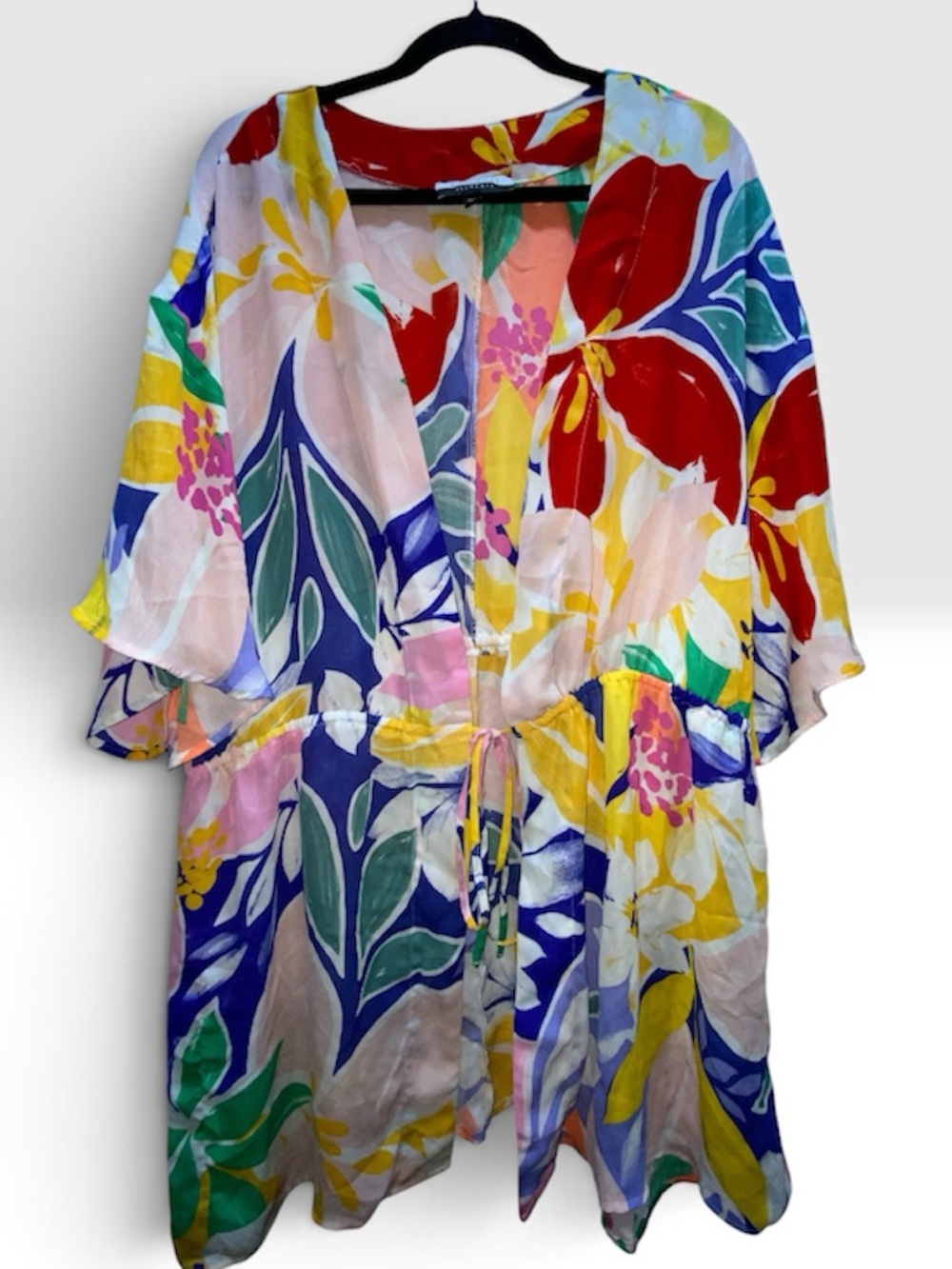 * ELOQUIIw Elements open-front kimono-style cover-up size 18/20 Paradise floral